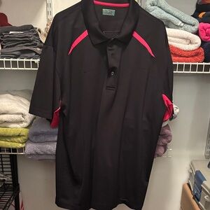 Classic Black Polo Shirt with  Red Highlights